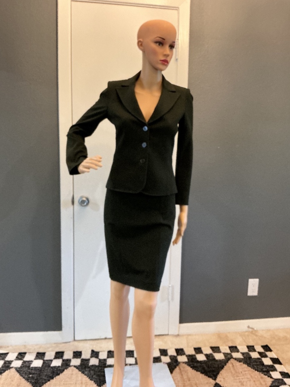 Isabel de Pedro Knit Skirt Suit Green S